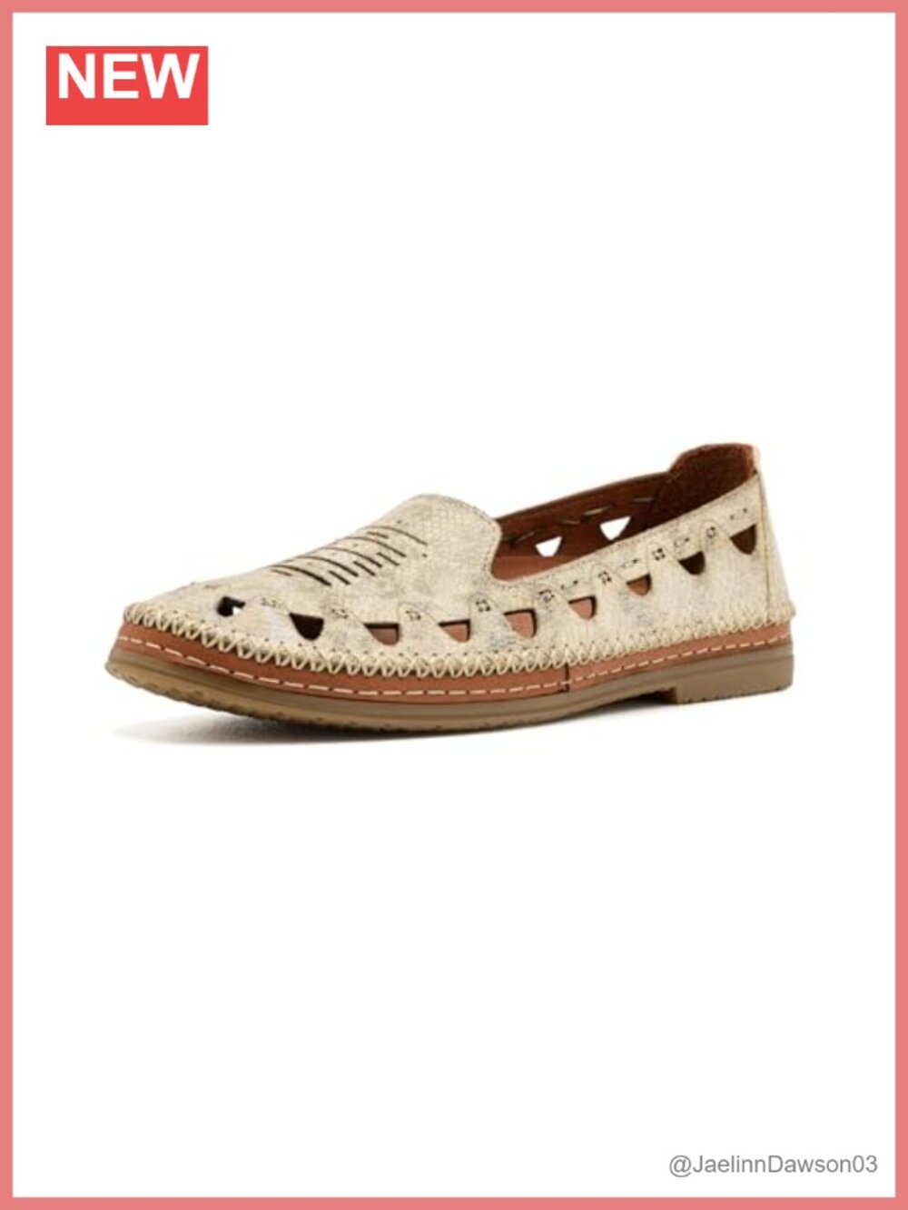 Leather Slip-on Flats with Laser-Cut Detailing, Comfort Cushioned